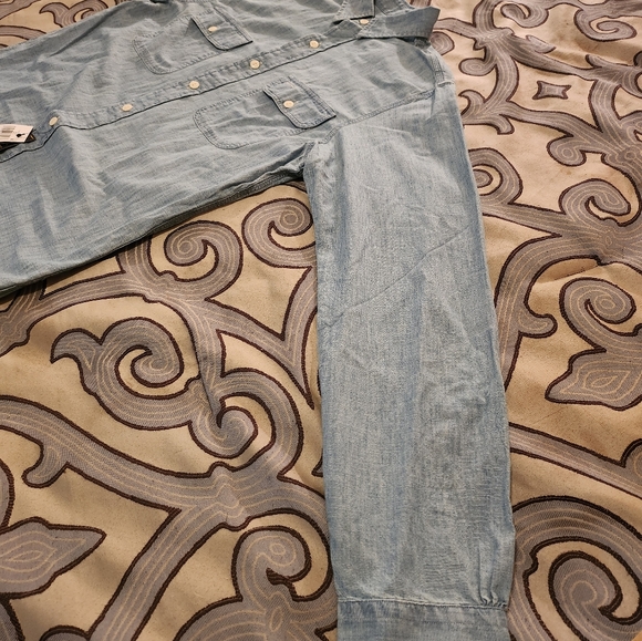 SOLD! POLO RALPH LAUREN Mens Classic-Fit Chambray Graphic Longsleeve Shirt Sz M - Picture 4 of 11